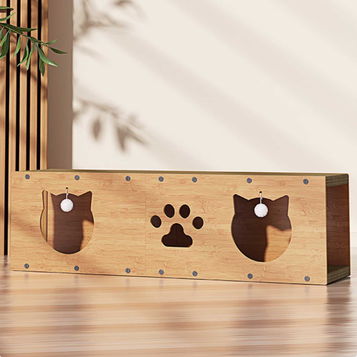 kattentunnel krabplank hout met kraboppervlak